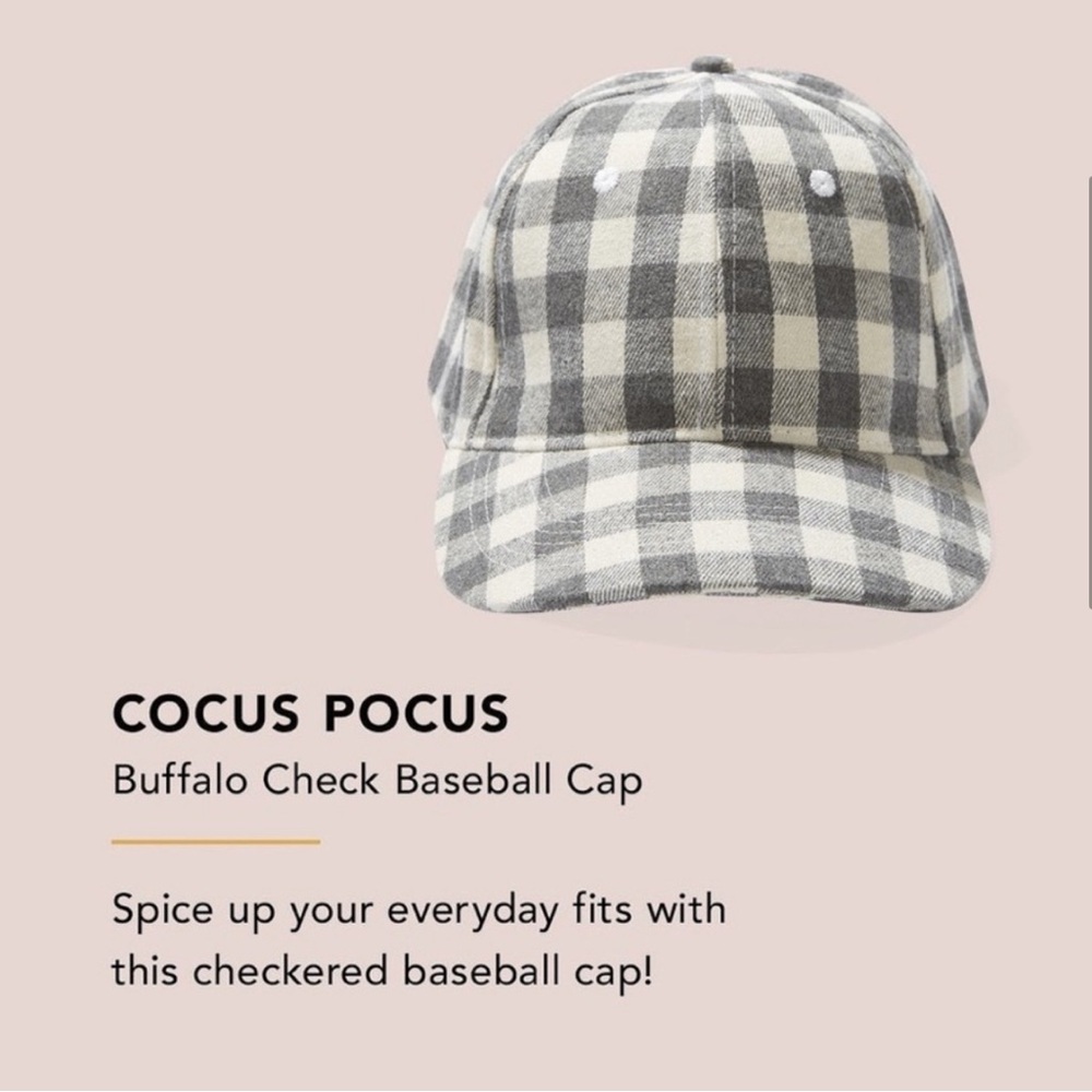 Gray Checkered Baseball Cap